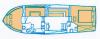 Yachtcharter Luxor 40 Fly_3Cab/2WC.Grundriss