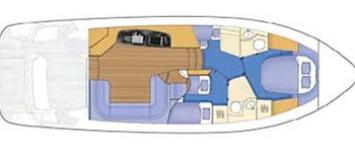 Yachtcharter Sealine F42:5 3Cab:2WC Grundriss