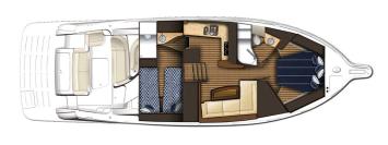 Yachtcharter Tiara Sovran 4300 2Cab/2WC Grundriss