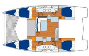 Yachtcharter Leopard 44 4 Kab:4WC Grundriss