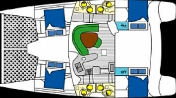 Yachtcharter Leopard 4200 (4Cab:4WC) Grundriss