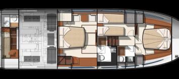 Yachtcharter Prestige 500 (3+1Cab:2+1WC) Grundriss