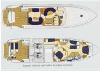 Yachtcharter Princess 65 Fly Grundriss