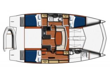 Yachtcharter Moorings 393 PCX Exclusive 3Cab_2WC Grundriss