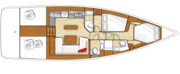 Yachtcharter Sense 46 (2Cab 2WC) Grundriss