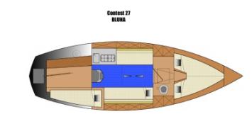 Yachtcharter contest 27 2cab 1wc Grundriss