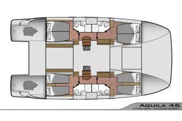 Yachtcharter Aquila 484 4cab 4wc Grundriss