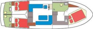 Yachtcharter Simmerskip 1200*cruise (3Cab/3WC) Grundriss