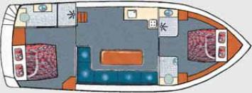 Yachtcharter Gruno 35 Classic Sport Retro (2Cab/1WC) Grundriss