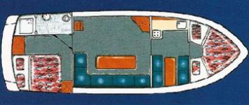 Yachtcharter Gruno 33 2Cab 1WC Grundriss
