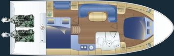 Yachtcharter Bavaria38 sport HT 2cab layout