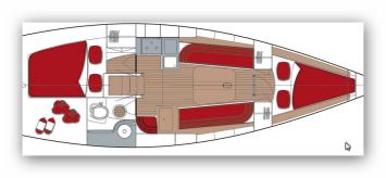 Yachtcharter Dehler32 2Cab 1WC Grundriss