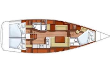 Yachtcharter Hanse 43 (3cab/2wc) Grundriss