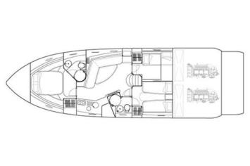 Yachtcharter Sunseeker Predator 55 3Cab 2WC Grundriss