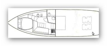 Yachtcharter Sunseeker Superhawk 43 Grundriss