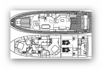 Yachtcharter Sunseeker Manhattan 70 Grundriss