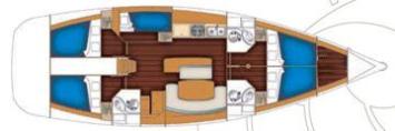 Yachtcharter Beneteau Cyclades 50.5 Layout