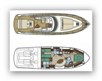 Yachtcharter Rivale (3Cab/3WC) Grundriss