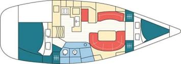 Yachtcharter Oceanis 362 2cab layout