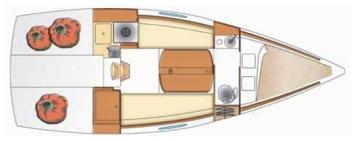 Yachtcharter First 25.7 S 1 Cab 1 WC Grundriss