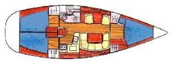 Yachtcharter Sun Fast 40 (3Cab/1WC) Grundriss
