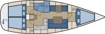 Yachtcharter Hanse 370e (3Cab/1WC) Grundriss