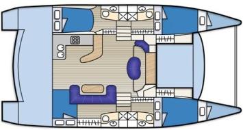 Yachtcharter Cumberland 46 (4+2Cab/4WC) Grundriss