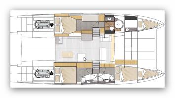 Yachtcharter Cumberland 47 LC (3+2Cab/4WC) Grundriss