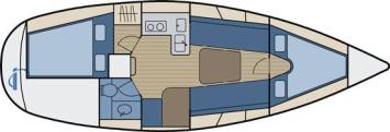 Yachtcharter Hallberg Rassy 31 (2Cab) Grundriss