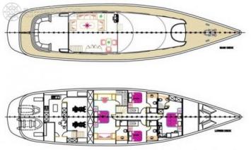 Yachtcharter Silver K 4Cab 4WC Grundriss