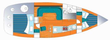 Yachtcharter EgeYat 35 DS (2Cab/1WC) Grundriss