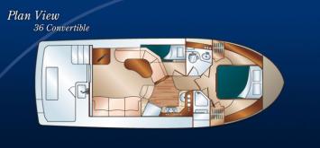 Yachtcharter Silverton 36 Convertible (2Cab/1WC) Grundriss