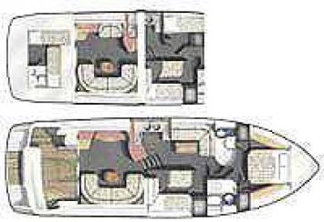 Yachtcharter Princess 480  3+1Cab Grundriss