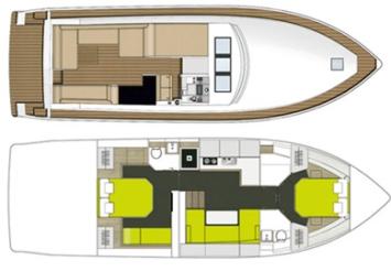 Yachtcharter Sealine SC47 (2Cab/2WC)  Grundriss