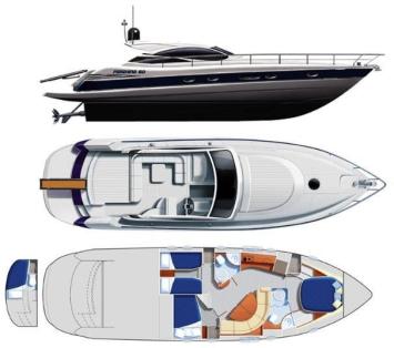 Yachtcharter Pershing 50 (3Cab/3WC) Grundriss
