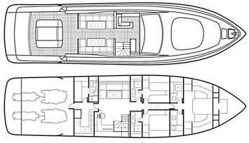 Yachtcharter Leopard Sport 24 (3+1Cab/3WC) Grundriss