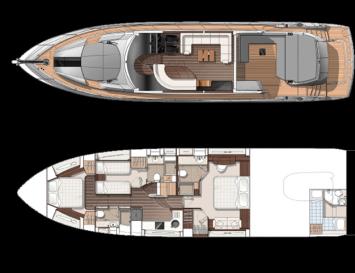 Yachtcharter Sunseeker Predator 68 Grundriss
