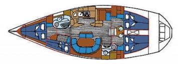 Yachtcharter Feeling 446 (4Cab/2WC) Grundriss