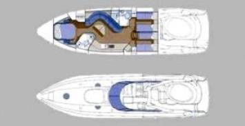 Yachtcharter Sunseeker Predator 58 3Kab 2WC Grundriss