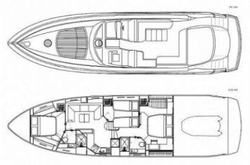 Yachtcharter Sunseeker Predator 60 Grundriss