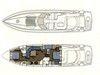 Yachtcharter Sunseeker Predator 68 2+1Cab 2WC Grundriss