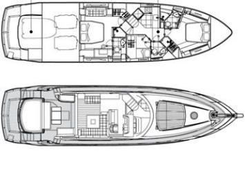 Yachtcharter Sunseeker Predator 64 Grundriss
