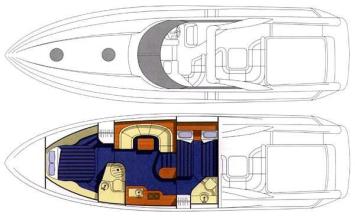 Yachtcharter Sunseeker 47 Camargue Grundriss