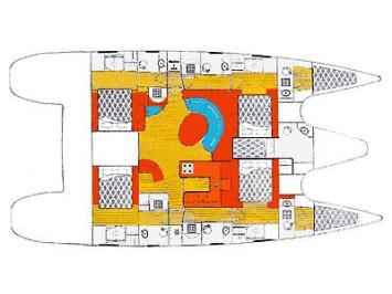 Yachtcharter Privilege 585 (4+2cab/4WC) Grundriss