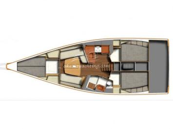 Yachtcharter Azuree 40 (3Cab) Grundriss