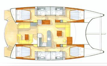 Yachtcharter Isara 45 4Cab 4WC Grundriss