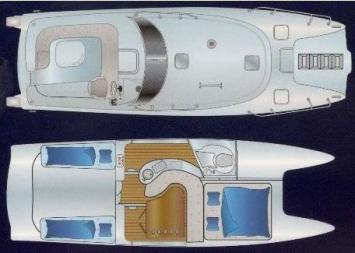 Yachtcharter MOTORCAT MC 30 2Cab 1WC Grundriss