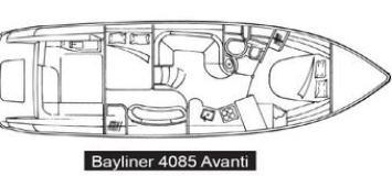 Yachtcharter Bayliner Avanti 4085 (2Cab 1WC) Grundriss