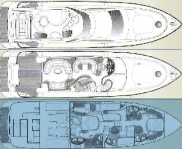 Yachtcharter Azimut 68 Evolution (4Cab 4WC) Grundriss