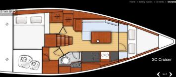 Yachtcharter Oceanis 35 2cab layout